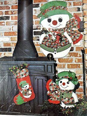The Gingham Goose CHRISTMAS Sewing Pattern # 020 HOLLY JOLLY SNOWMEN Stocking